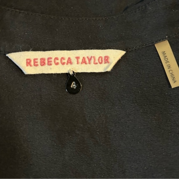 REBECCA TAYLOR Silk Popover Blouse Size 4 - Picture 9 of 9
